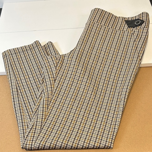 Soho Apparel Pants - Soho Apparel Ltd. Brown Plaid Ankle Pull On dress‎ pants women’s Size Large